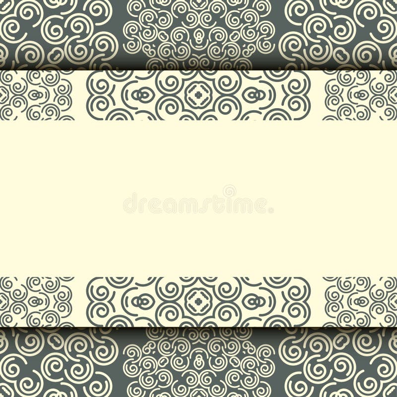 Invitation Card with Horizontal Label Place for Text. Vector royalty free illustration