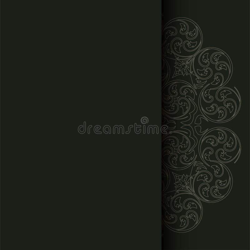 Invitation Card with Vertical Label Place for Text. Vector stock illustration