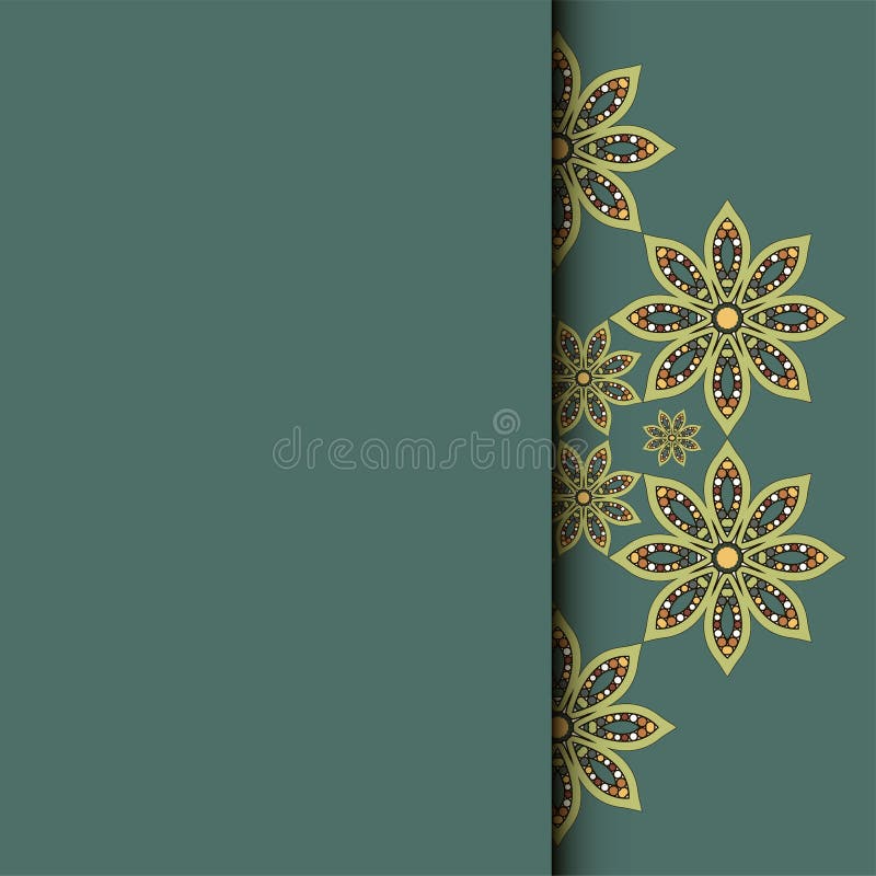 Invitation Card with Vertical Label Place for Text. Vector stock illustration