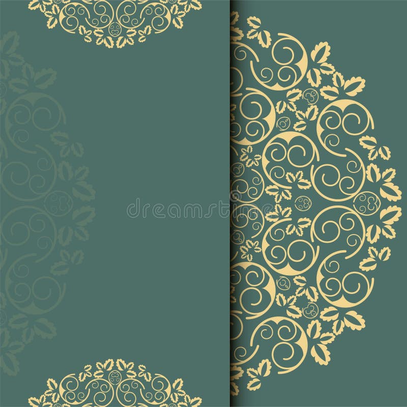 Invitation Card with Vertical Label Place for Text. Vector stock illustration