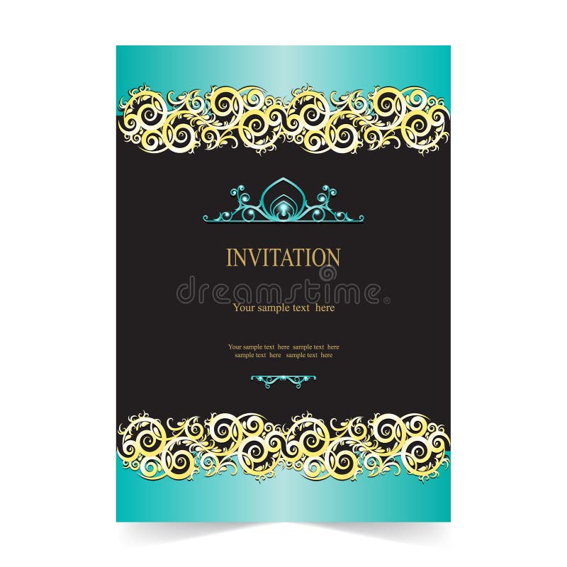 Invitation Card, Wedding Card with Ornamental Background Stock Vector -  Illustration of greeting, brochure: 95757612