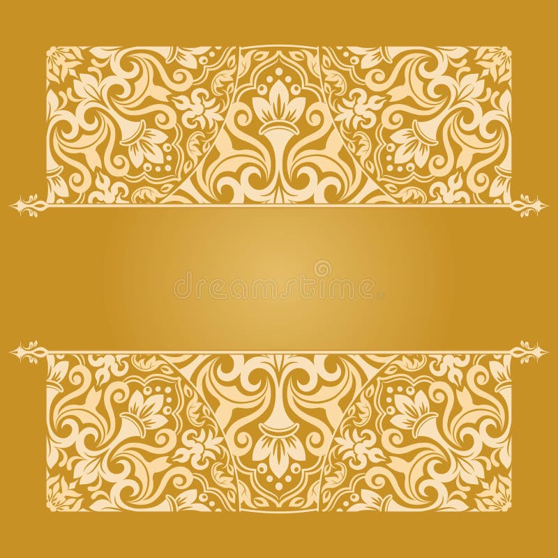 Invitation Cards in an Vintage-style Yellow Stock Vector - Illustration ...