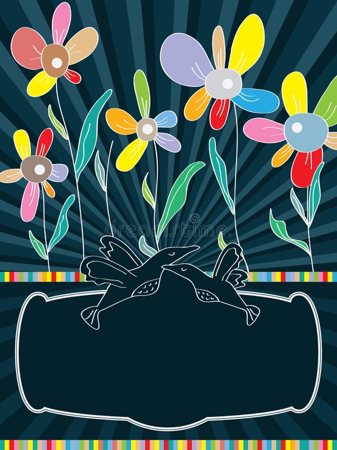 Invitation de bleu de fleurs illustration libre de droits Invitation de bleu de fleurs illustration libre de droits