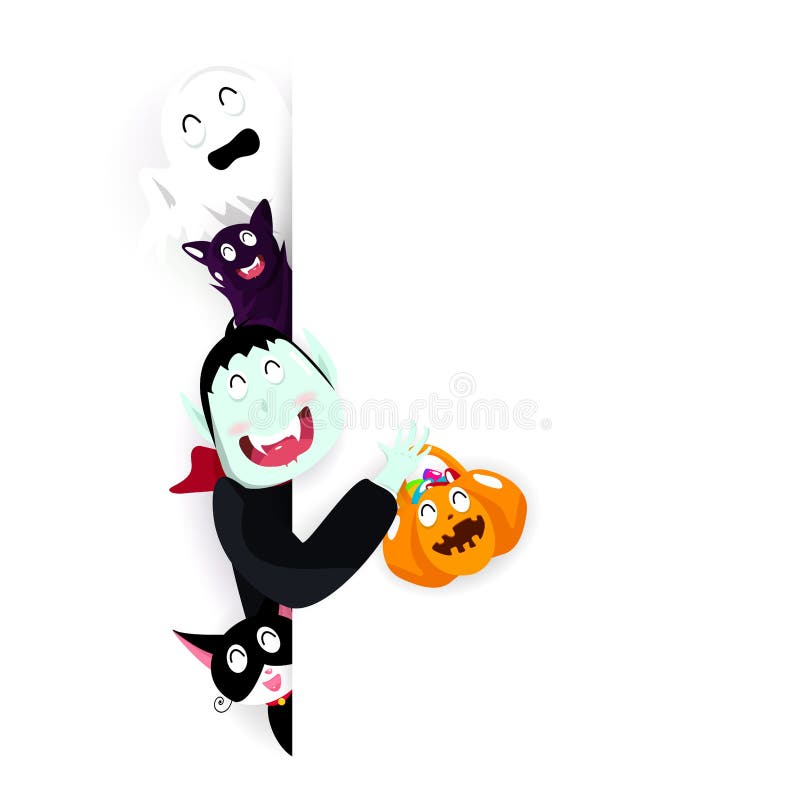Invitation de carte de Halloween, bannière d'affiche, vampire, fantasmagorique, batte, potiron avec la sucrerie et chat, collecti illustration de vecteur Invitation de carte de Halloween, bannière d'affiche, vampire, fantasmagorique, batte, potiron avec la sucrerie et chat, collecti illustration de vecteur