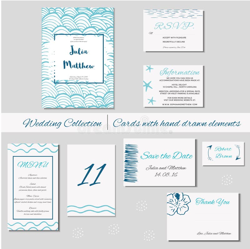 Invitation de mariage, merci, font gagner la date, fête de naissance, menu, l'information, RSVP illustration stock Invitation de mariage, merci, font gagner la date, fête de naissance, menu, l'information, RSVP illustration stock