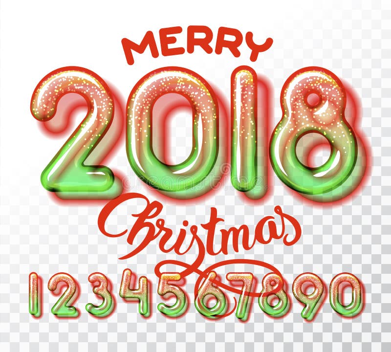 Invitation De 2018 Nombres De Boule De Neige Illustration de Vecteur ...