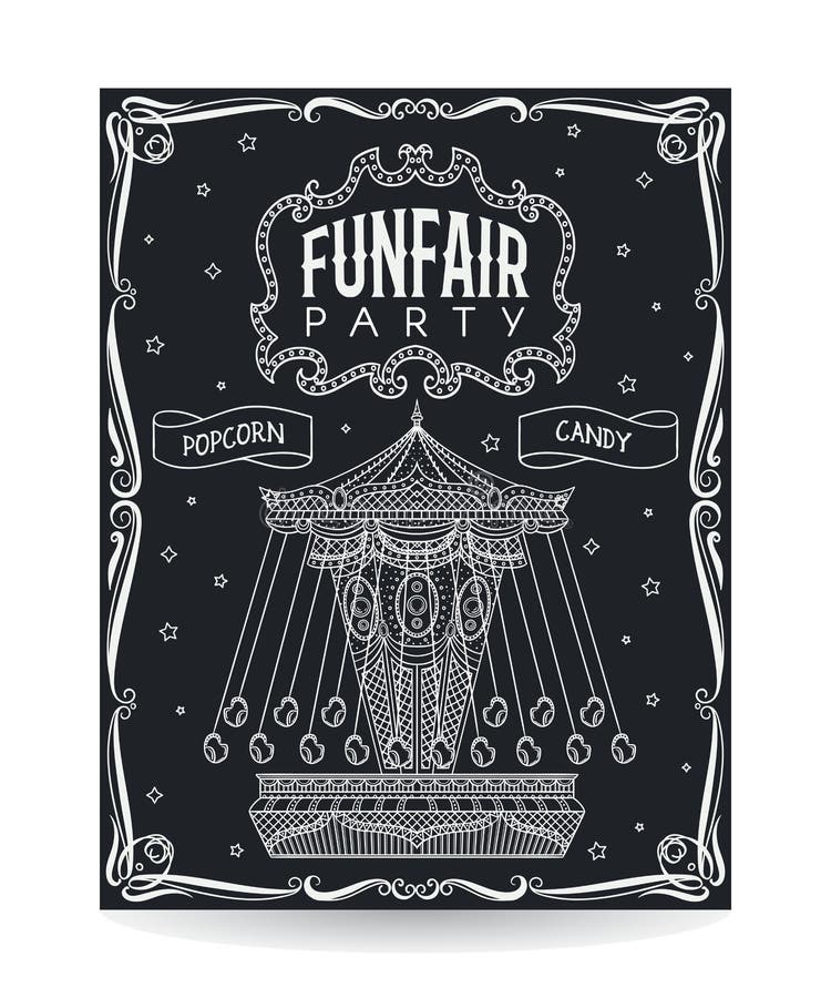 Invitation De Partie De Fete Foraine Sur Le Tableau Avec Le Carrousel De Vintage Et Les Elements Decoratifs Illustration De Vecteur Illustration Du Divertissement Amusant Invitation De Partie De Fete Foraine Sur Le Tableau Avec Le Carrousel De Vintage Et Les Elements Decoratifs Illustration De Vecteur Illustration Du Divertissement Amusant