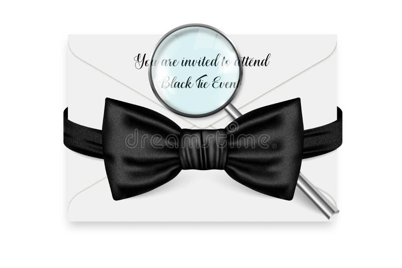 Vector Black Suit Black Tie Event Invitation Template Realistic