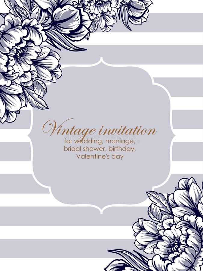 Invitation with floral background