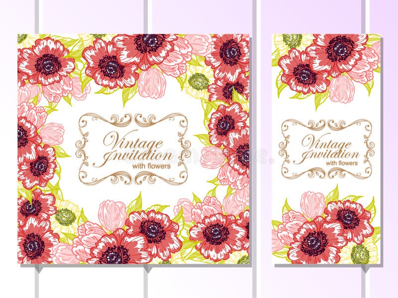 Invitation Florale Romantique Illustration de Vecteur Illustration du