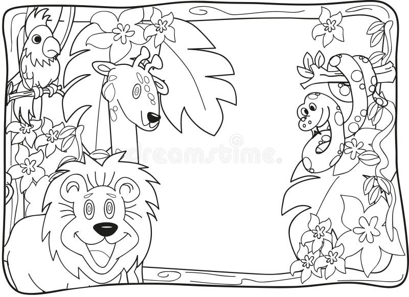 Invitation Lineart De Jungle Illustration Stock Illustration Du Lineart Invitation