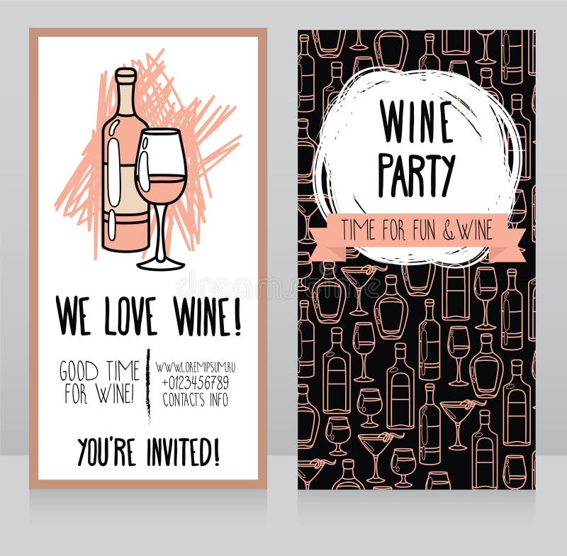 Invitation pour la partie de vin illustration stock Invitation pour la partie de vin illustration stock