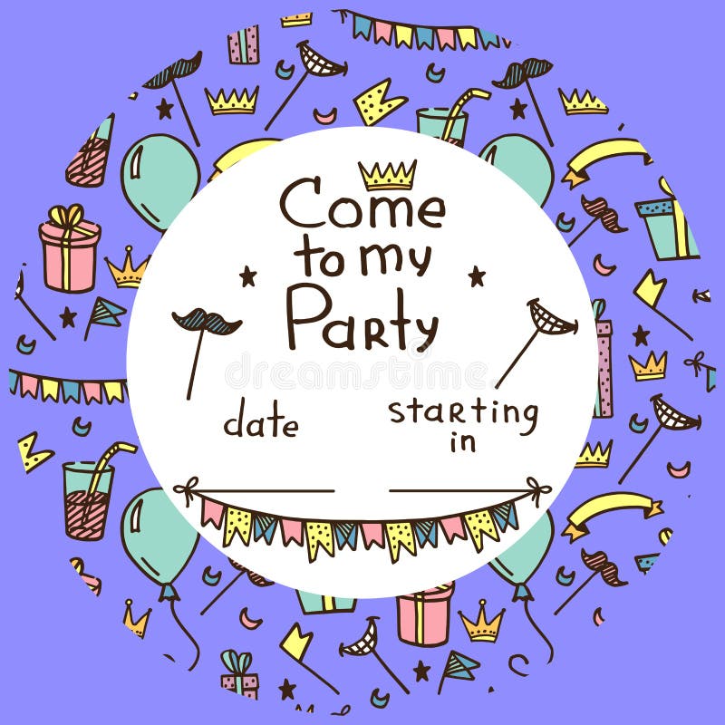 Invitation pour la partie des enfants illustration libre de droits Invitation pour la partie des enfants illustration libre de droits
