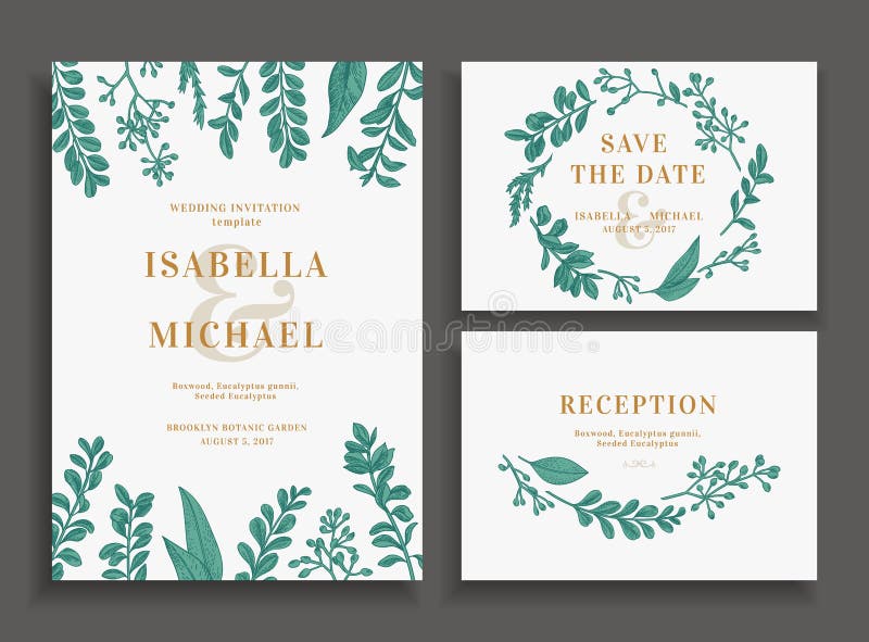 Invitation, save the date, reception card. stock illustration Invitation, save the date, reception card. stock illustration