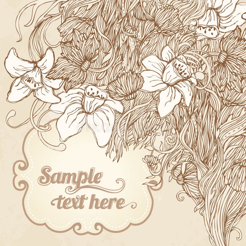 Invitation vintage floral card background stock illustration Invitation vintage floral card background stock illustration