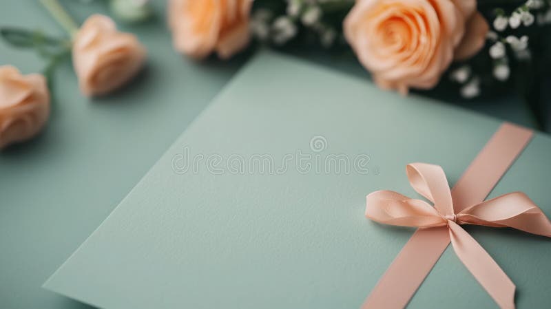 Invitație elegantă pentru ziua de naștere cu culori pastel și trandafiri moi. perfect pentru sărbători royalty free stock photography