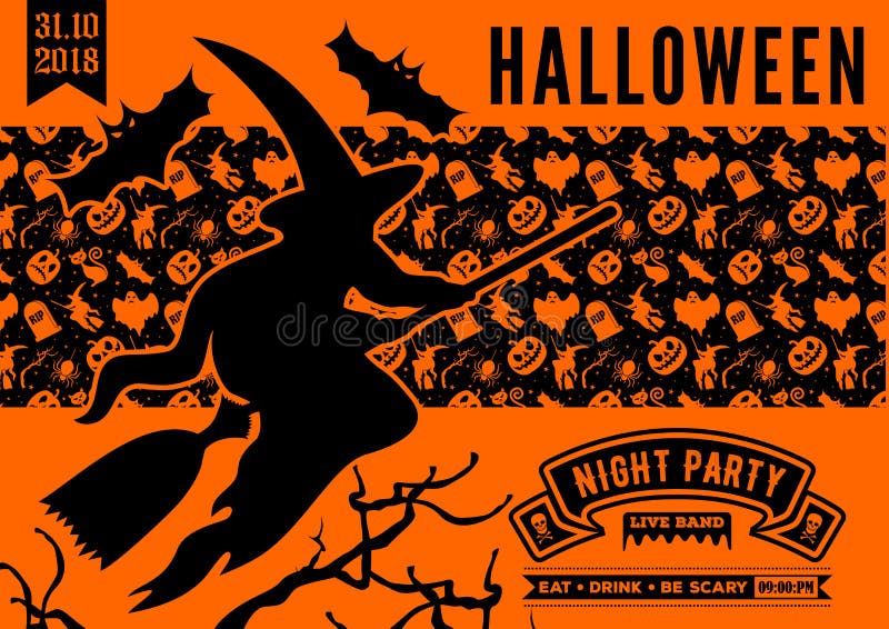Invito del partito di Halloween con la zucca spaventosa royalty illustrazione gratis Invito del partito di Halloween con la zucca spaventosa royalty illustrazione gratis