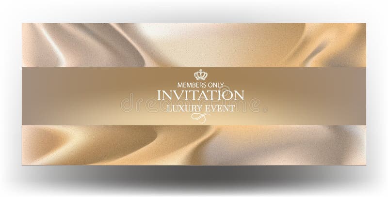 Invito di lusso elegante con tessuto beige sui precedenti illustrazione di stock