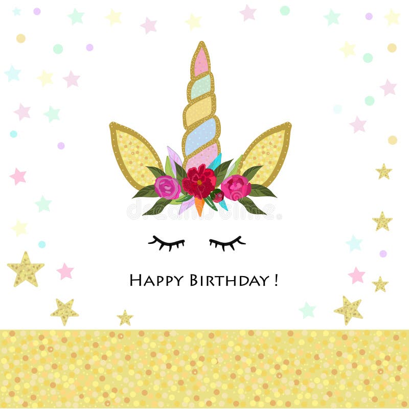 Invito di Unicorn Birthday Carta brillante del partito magico di Unicorn Birthday Cartolina d'auguri della doccia di bambino royalty illustrazione gratis Invito di Unicorn Birthday Carta brillante del partito magico di Unicorn Birthday Cartolina d'auguri della doccia di bambino royalty illustrazione gratis