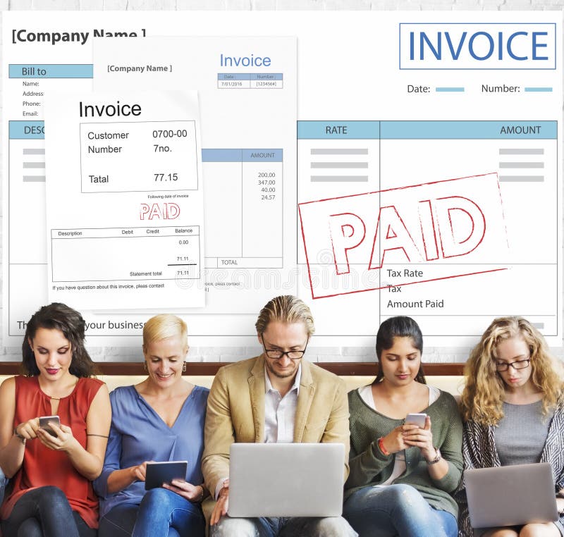 Invoice Bill Paid Payment Financial Account Concept Stock Image Image