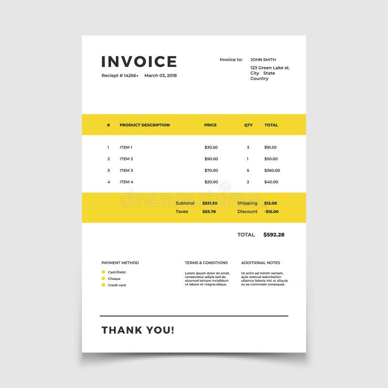 Invoice Template Quotation Table Paper Prder For Bookkeeping Services Vector Document Stock Vector Illustration Of Check Layout 124331203