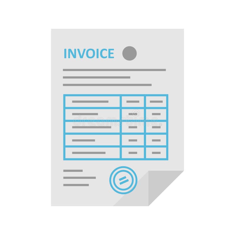 Invoice Vector Icon in the Flat Style Stock Vector - Illustration of document, bank: 97230650