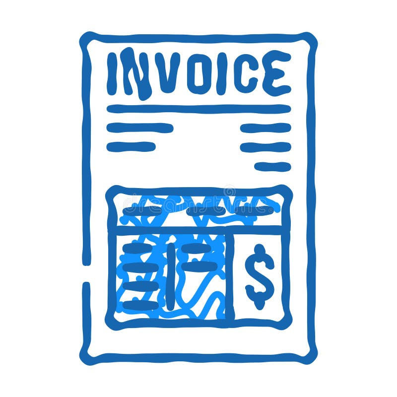 Invoicing business process icon doodle illustration royalty free illustration