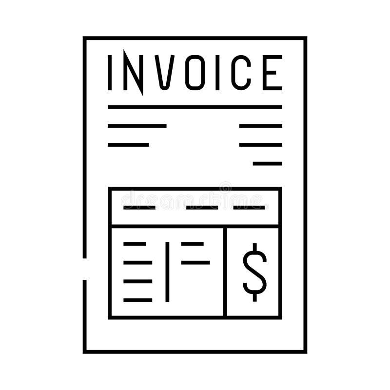 Invoicing business process line icon vector illustration stock illustration