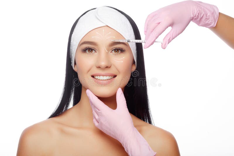 Inyecciones del facial antienvejecedor fotografía de archivo libre de regalías Inyecciones del facial antienvejecedor fotografía de archivo libre de regalías