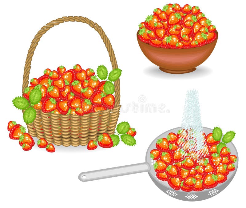 inzameling Een rijke oogst van aardbeien r r stock illustratie inzameling Een rijke oogst van aardbeien r r stock illustratie