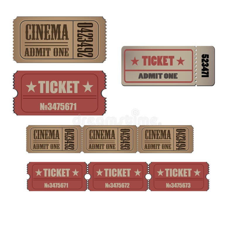 Inzameling van de Hoge Kaartjes van detail Uitstekende grunge en Coupons vectorillustraties vector illustratie Inzameling van de Hoge Kaartjes van detail Uitstekende grunge en Coupons vectorillustraties vector illustratie