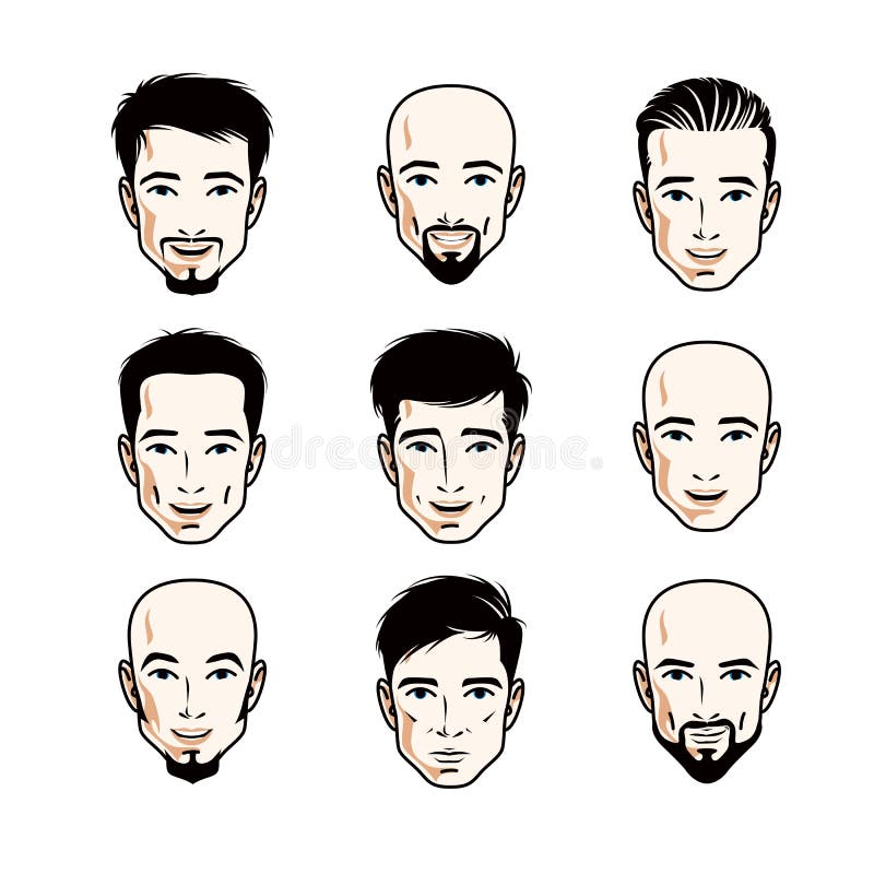 Inzameling van Kaukasische mensengezichten die verschillende emoties uitdrukken vector illustratie Inzameling van Kaukasische mensengezichten die verschillende emoties uitdrukken vector illustratie