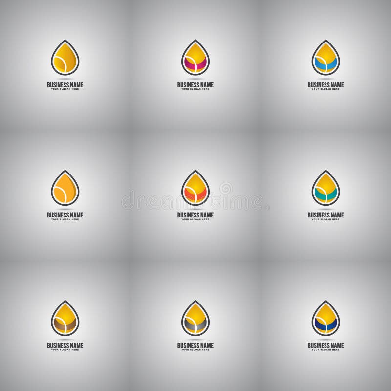Inzameling van Oliedaling Logo Set Company vector illustratie Inzameling van Oliedaling Logo Set Company vector illustratie