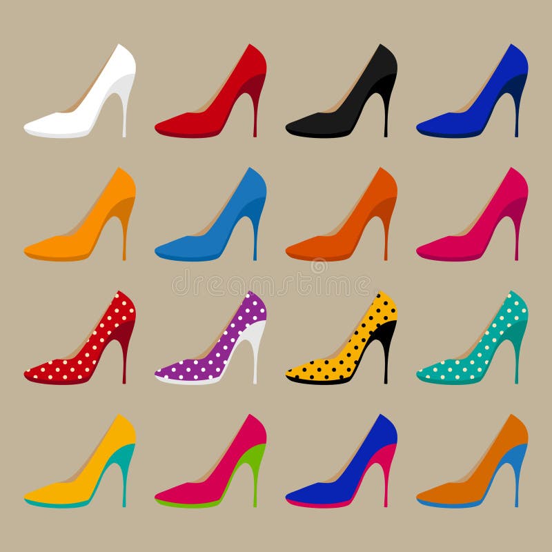 Collectie vector schoenen stock illustratie