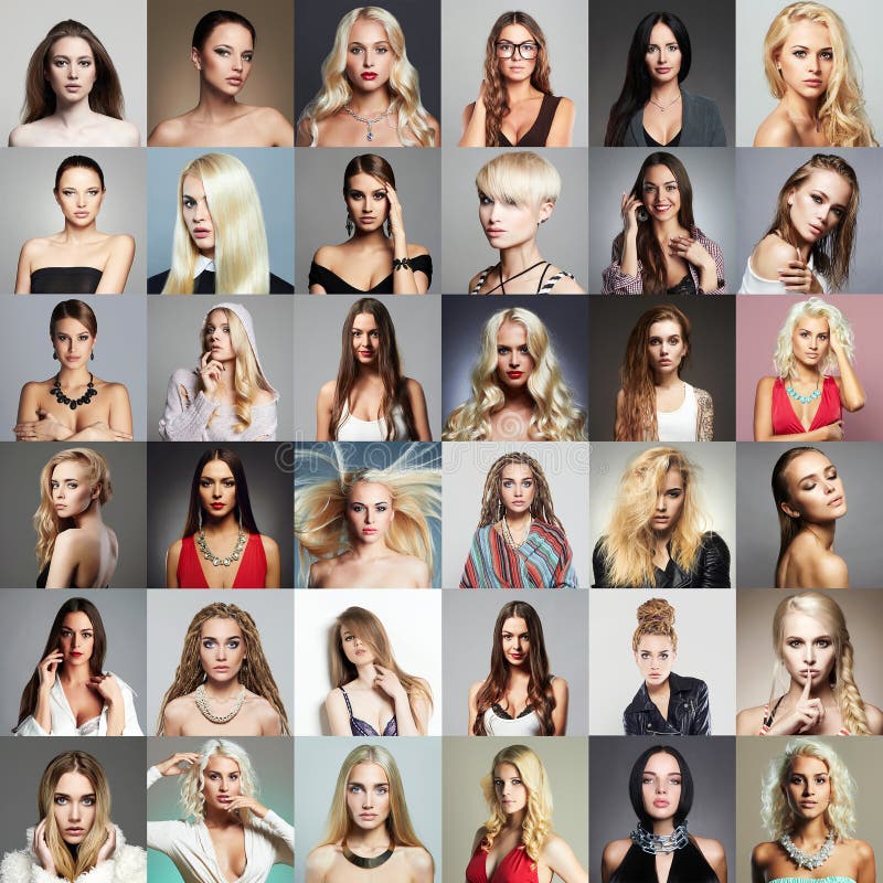 Inzameling van verschillende vrouwen Collage van mooie meisjes royalty-vrije stock afbeeldingen Inzameling van verschillende vrouwen Collage van mooie meisjes royalty-vrije stock afbeeldingen