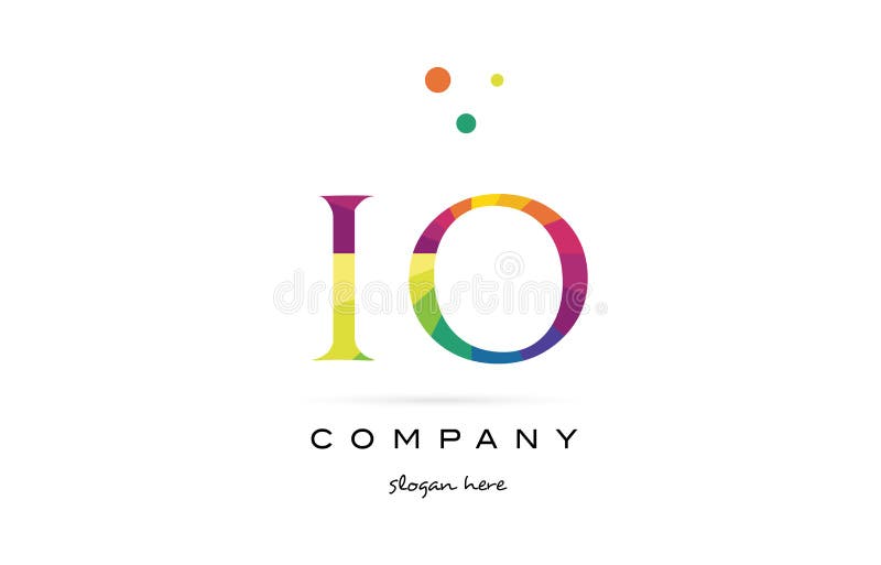 Io I O Creative Rainbow Colors Alphabet Letter Logo Icon Stock Vector ...