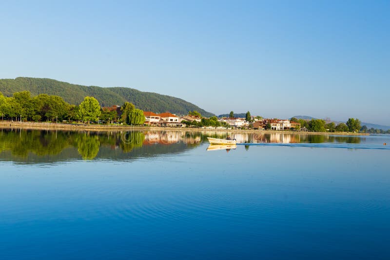 Ioannina city summer season in the morning Greece