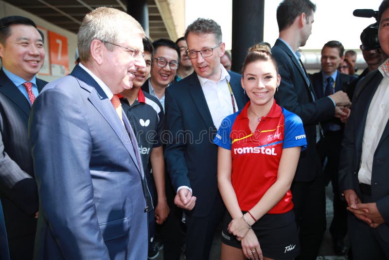 Ioc president with Bernadette Szocs