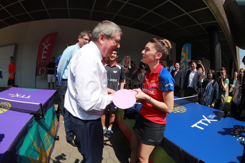 Ioc president with Bernadette Szocs