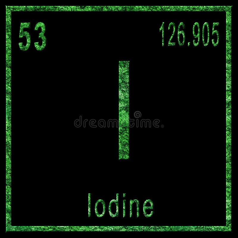Iodine Chemical Element, Green Edition vector illustration