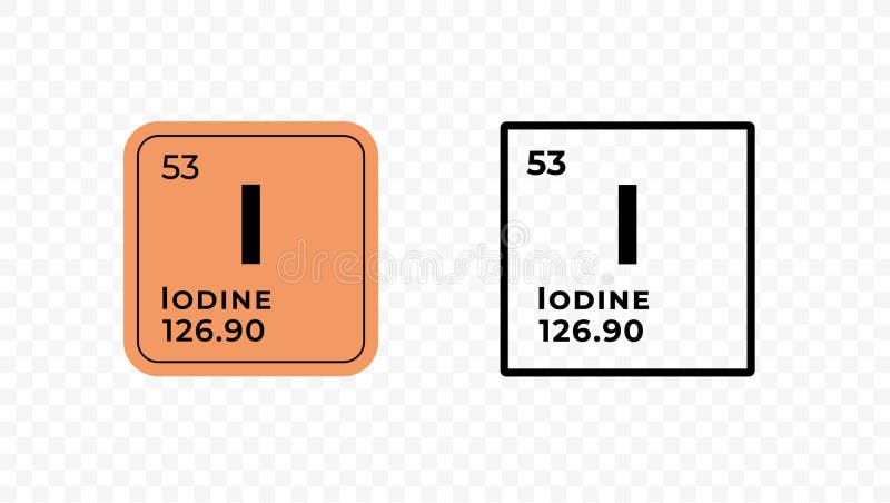 Iodine, chemical element of the periodic table vector vector illustration