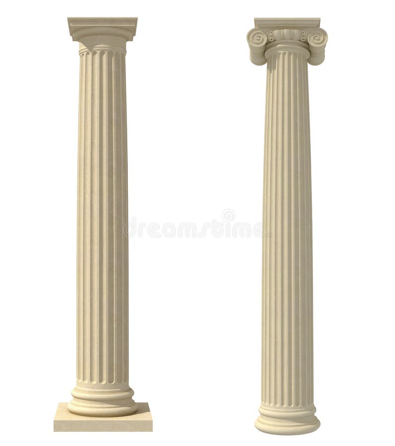 Ionic kolonn royaltyfri illustrationer