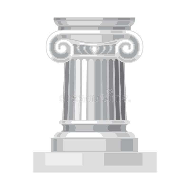 Ionic realistic antique greek marble column vector illustration Ionic realistic antique greek marble column vector illustration