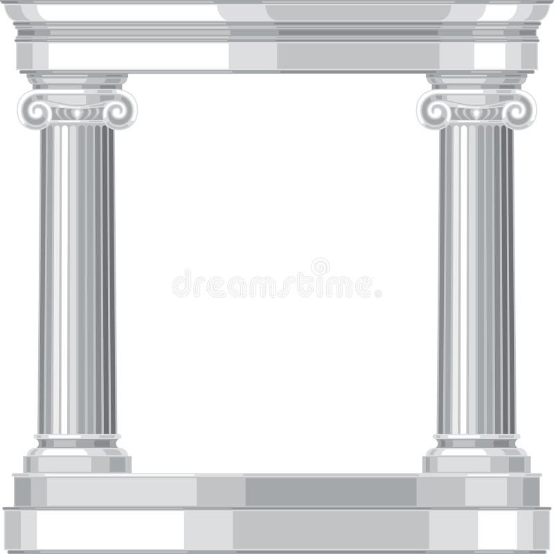 Ionic realistic antique greek temple with columns stock illustration
