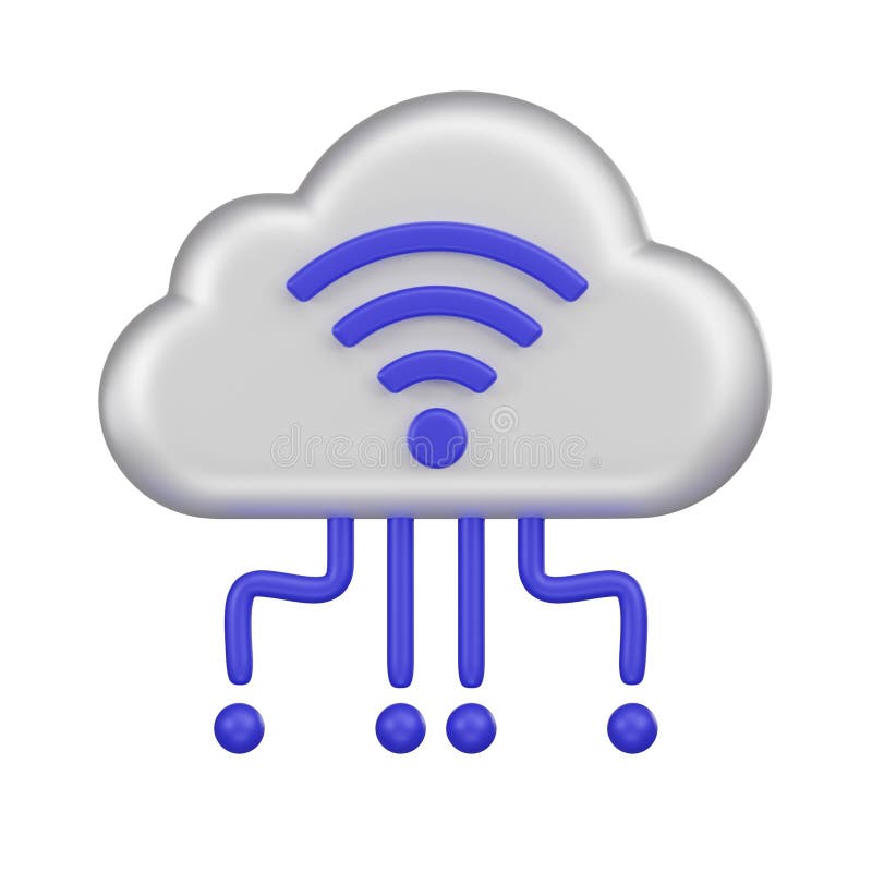 IoT Cloud Platform 3d Icon stock illustration