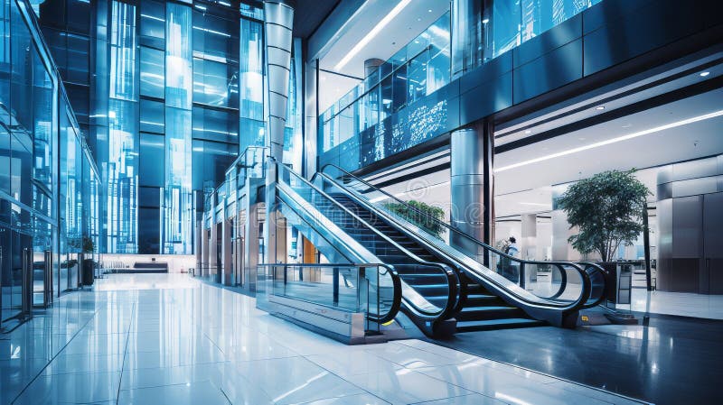 Iot Controlled Elevators And Escalators Stock Illustration