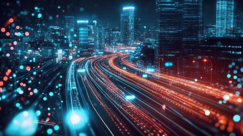 Iot emerging network traffic royalty free illustration