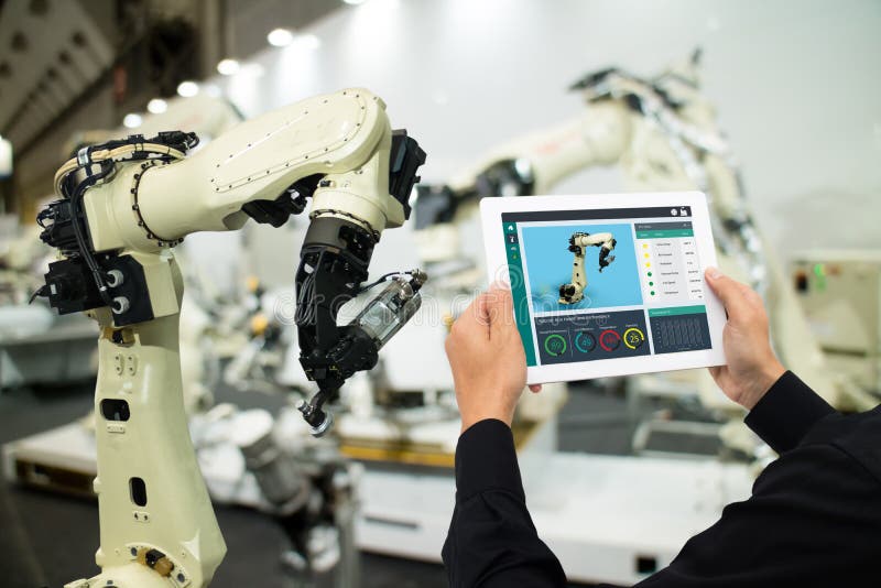 Iot Industry 4.0 Concept,industrial Engineer Using Software Augmented