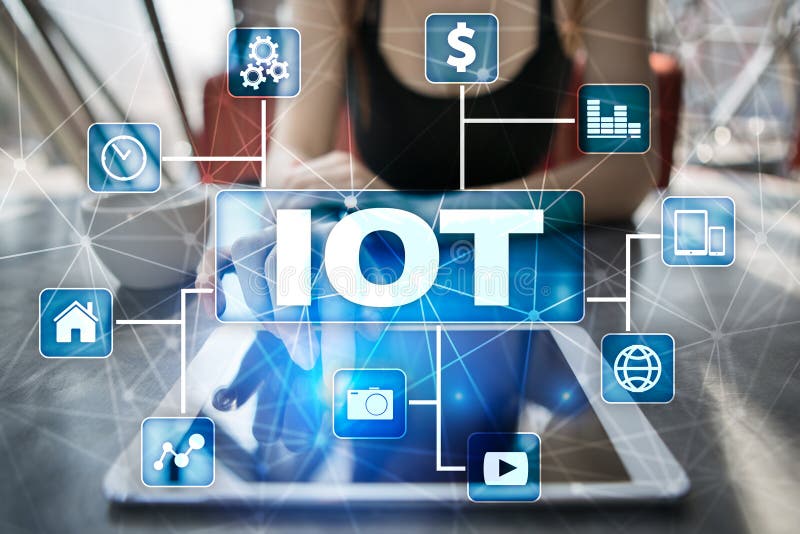 IOT Internet av tingbegreppet Multichannel online-kommunikationsnätverk royaltyfri fotografi IOT Internet av tingbegreppet Multichannel online-kommunikationsnätverk royaltyfri fotografi