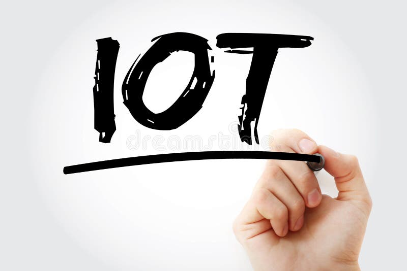 IOT - Internet of Things acronym with marker, concept background stock photo